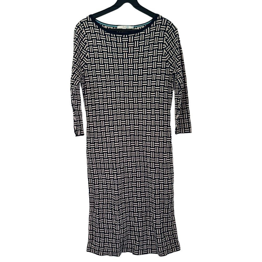 Boden Jacquard Knitted Tunic 3/4 Sleeves Dress Size 8L